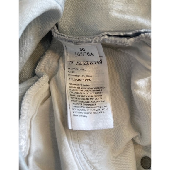 All Saints Mast Cropped Light Wash Jeans - Picture 10 of 10